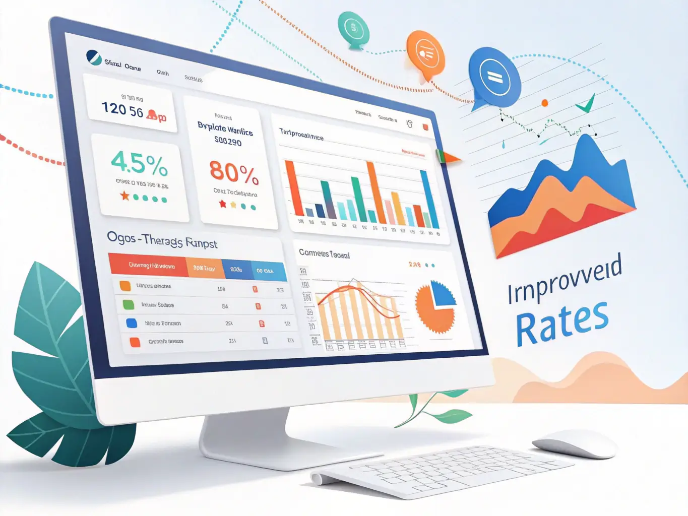 An image of an email marketing dashboard with analytics and a sample email template, illustrating the effectiveness of email blasts and campaigns.
